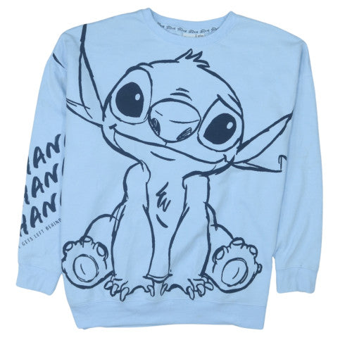 Disney Primark Women Blue Stitch Sweatshirt Size L 14/16 Crew Neck