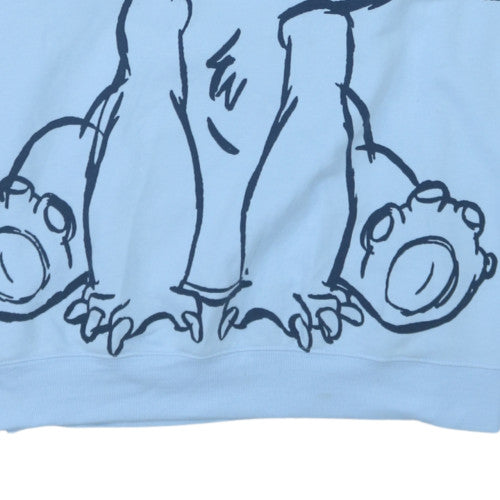 Disney Primark Women Blue Stitch Sweatshirt Size L 14/16 Crew Neck