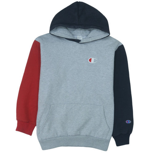 Champion Mens Grey Colourblock Pullover Hoodie Small