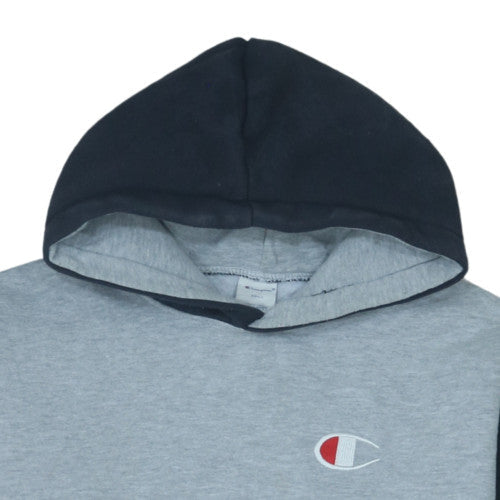 Champion Mens Grey Colourblock Pullover Hoodie Small