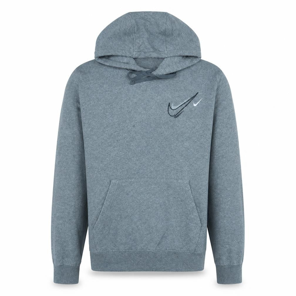 Front view of Nike Men's Grey Pullover Hoodie M Regular Fit Sports Fleece