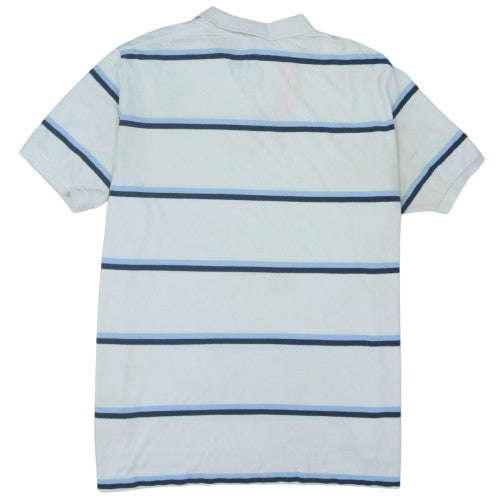 Polo Ralph Lauren Mens White Blue Striped Cotton Polo Shirt XXL