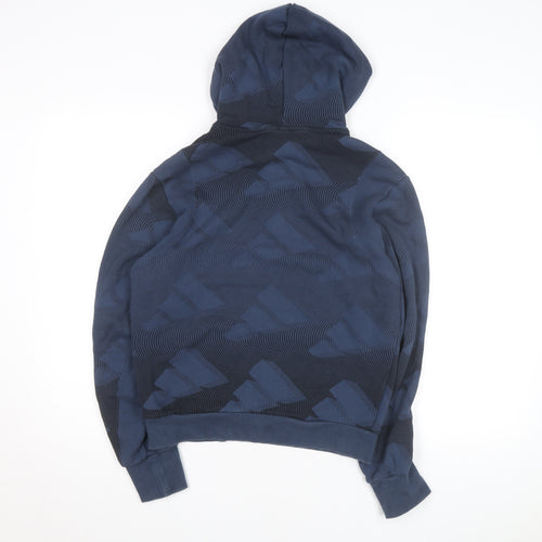 Adidas Men's Blue Pullover Hoodie Size S Regular Fit Sportswear