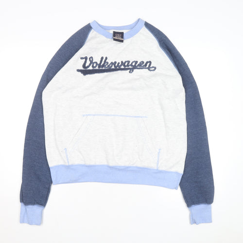 MV Sport Men's Blue Volkswagen Embroidered Pullover Sweatshirt L