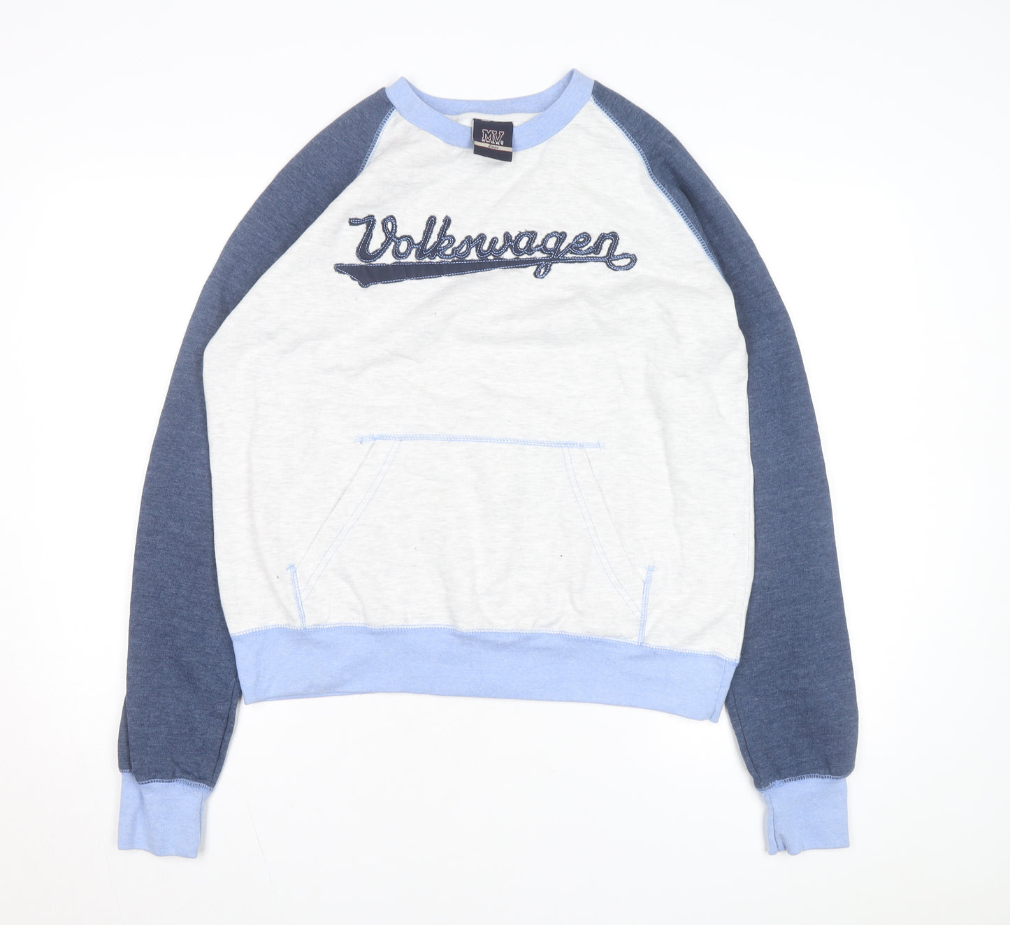 MV Sport Men's Blue Volkswagen Embroidered Pullover Sweatshirt L