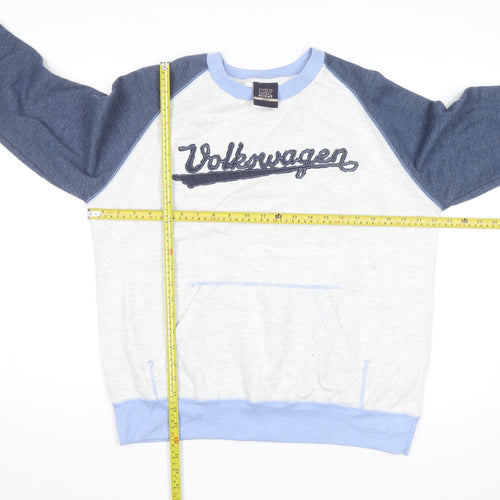 MV Sport Men's Blue Volkswagen Embroidered Pullover Sweatshirt L