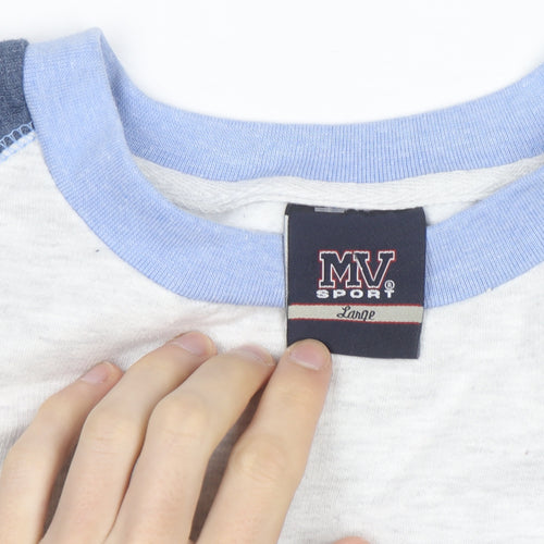 MV Sport Men's Blue Volkswagen Embroidered Pullover Sweatshirt L