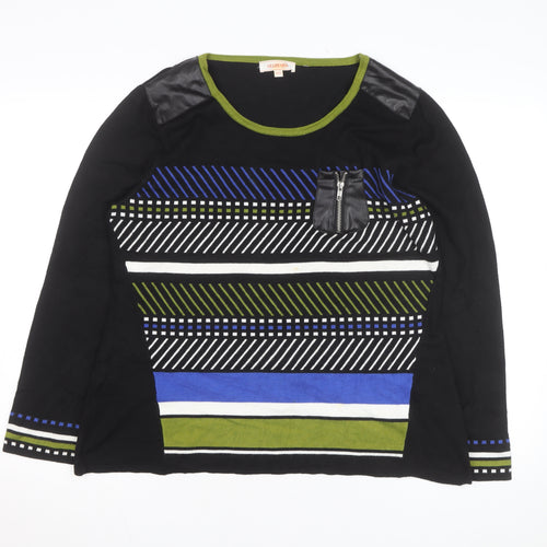 Le Grenier Unisex Black Geometric Knit Pullover Jumper XL