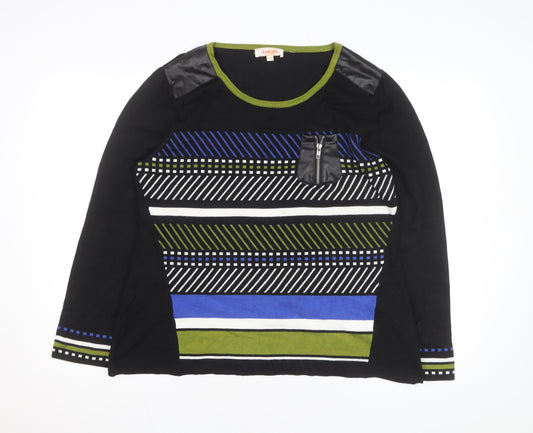 Le Grenier Unisex Black Geometric Knit Pullover Jumper XL