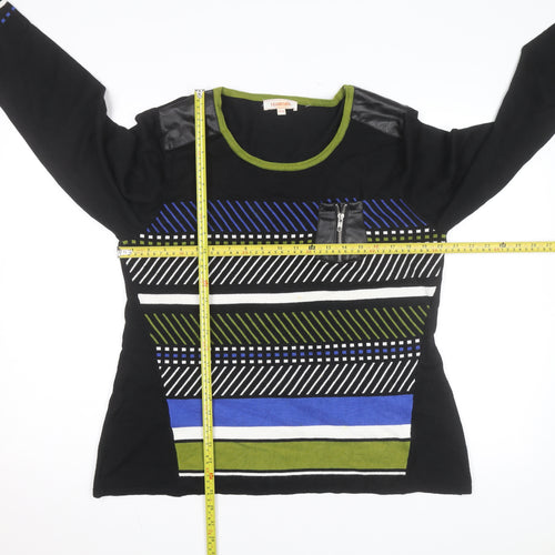 Le Grenier Unisex Black Geometric Knit Pullover Jumper XL