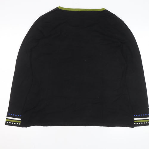 Le Grenier Unisex Black Geometric Knit Pullover Jumper XL