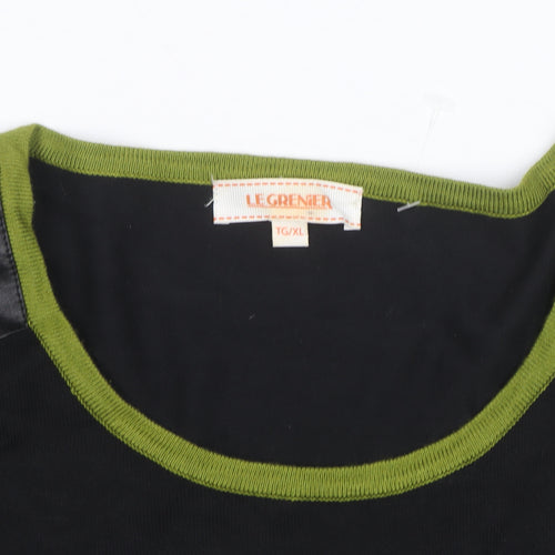 Le Grenier Unisex Black Geometric Knit Pullover Jumper XL