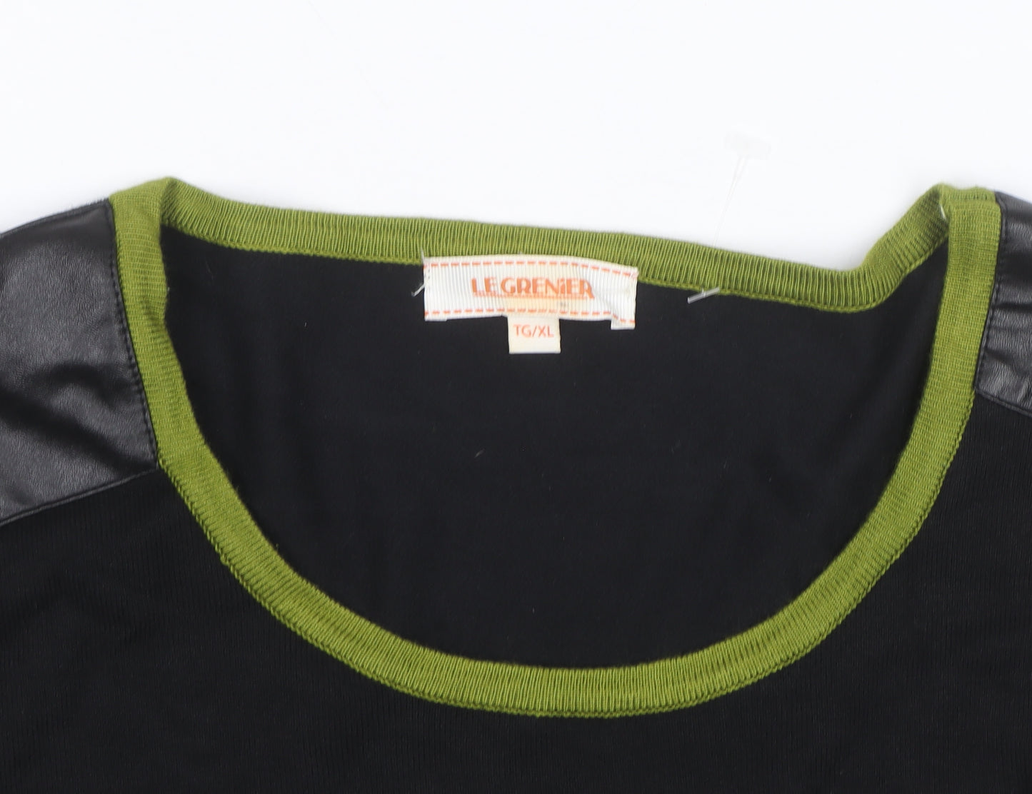 Le Grenier Unisex Black Geometric Knit Pullover Jumper XL