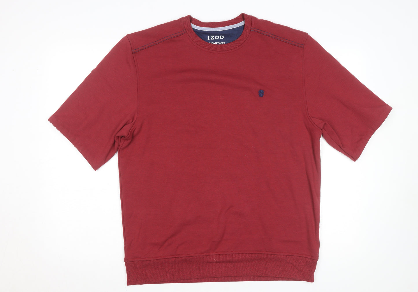 IZOD Men Red Short Sleeve Crew Neck Pullover Sweatshirt M