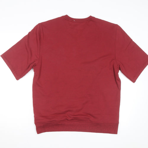 IZOD Men Red Short Sleeve Crew Neck Pullover Sweatshirt M
