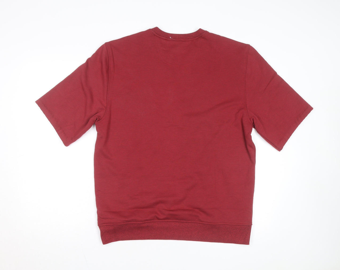 IZOD Men Red Short Sleeve Crew Neck Pullover Sweatshirt M