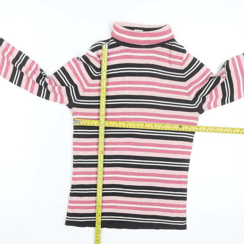Northern Reflections Women's Multicoloured Striped Roll Neck Cotton Jumper Size S