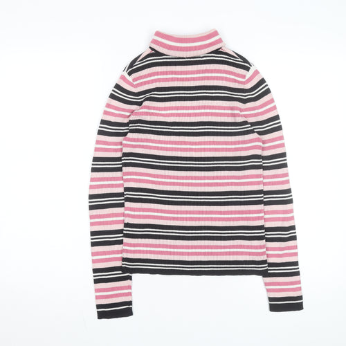 Northern Reflections Women's Multicoloured Striped Roll Neck Cotton Jumper Size S