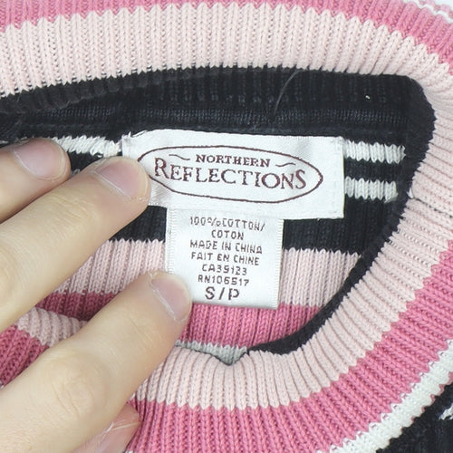 Northern Reflections Women's Multicoloured Striped Roll Neck Cotton Jumper Size S