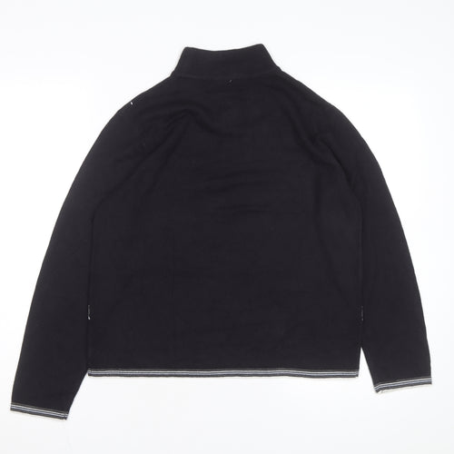 Sag Harbor Petite Women Black Argyle Mock Neck Acrylic Jumper M