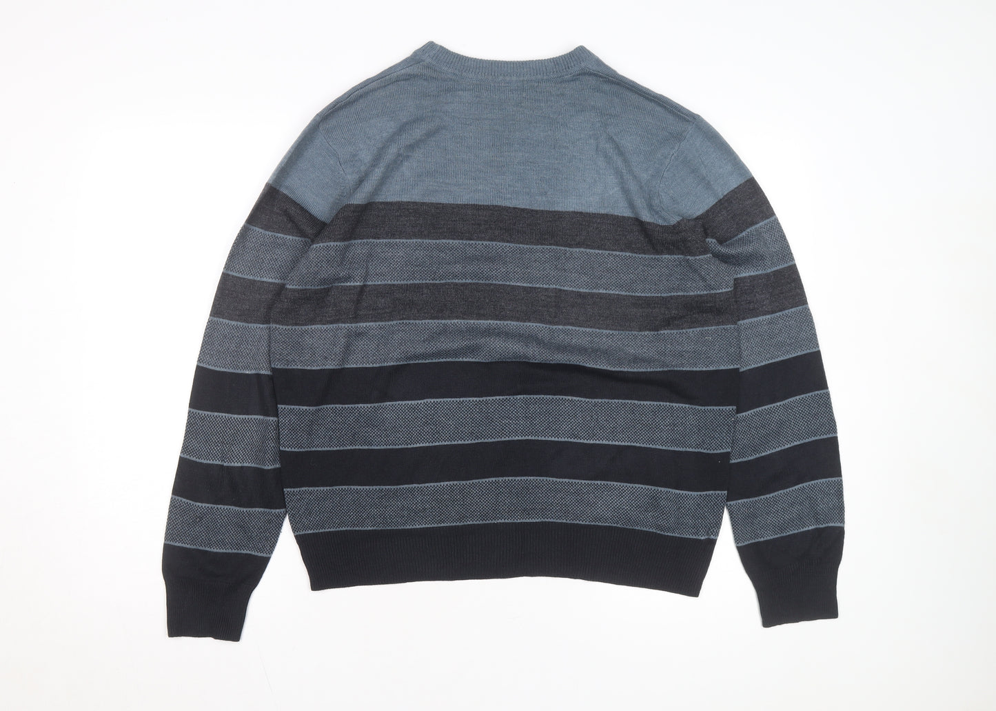 Dockers Men's Blue Striped Acrylic Pullover Jumper M