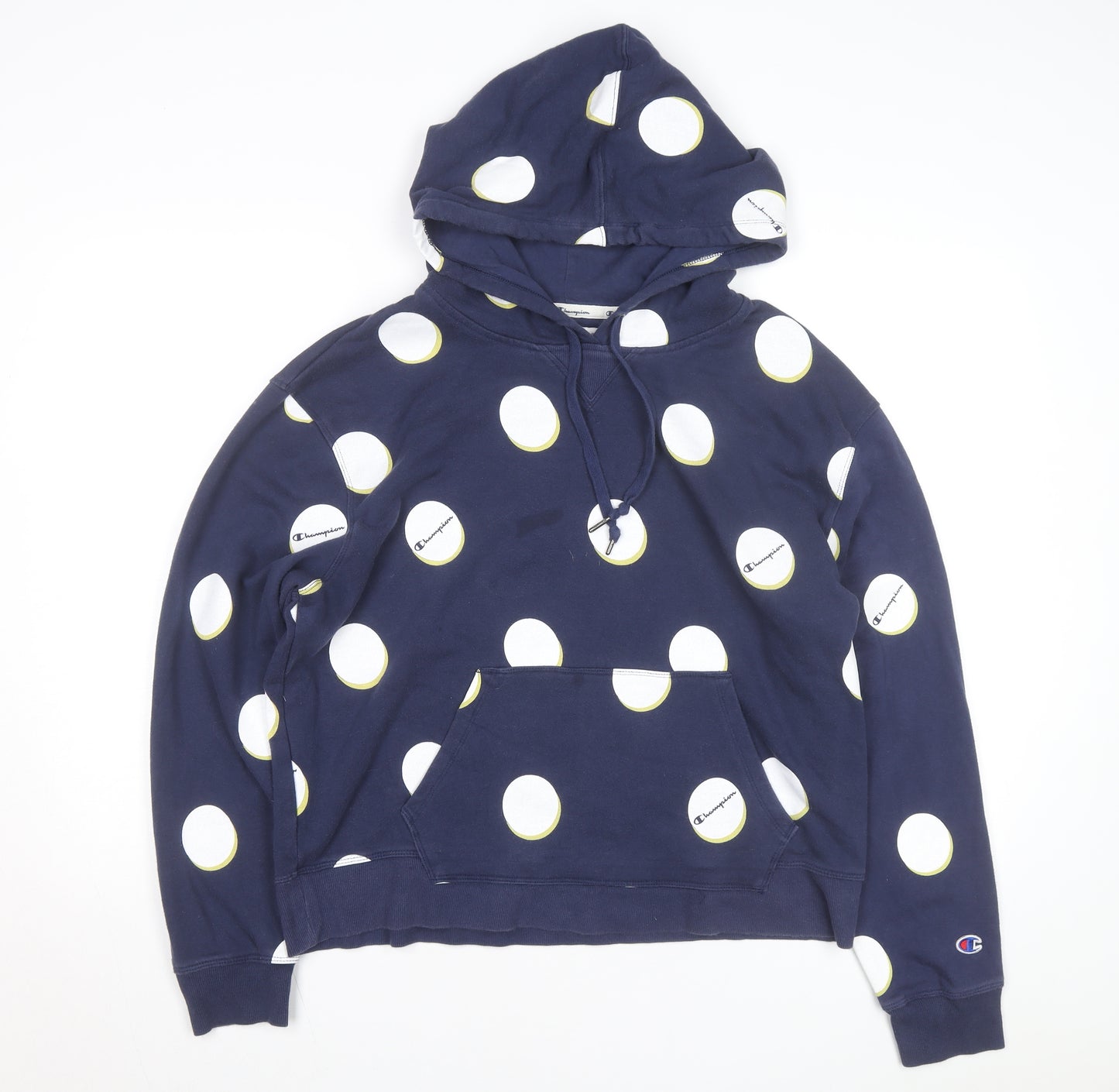 Champion Men's Blue Polka Dot Pullover Hoodie XL Sportswear