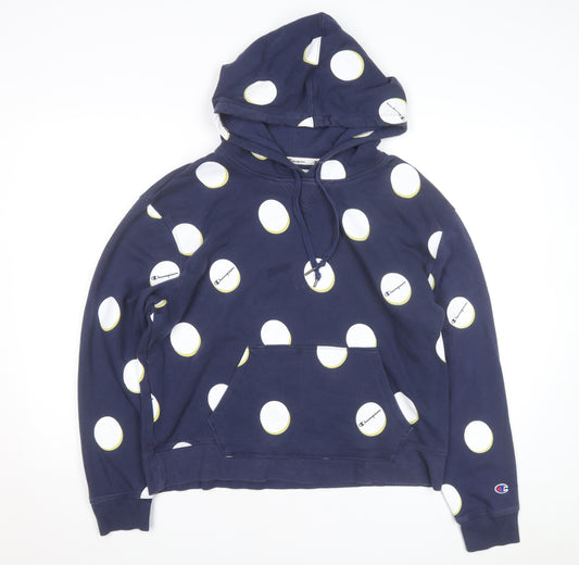 Champion Men's Blue Polka Dot Pullover Hoodie XL Sportswear