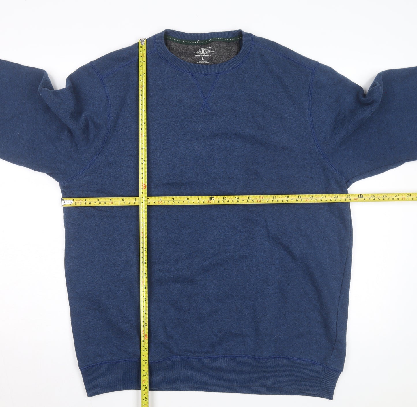 G.H. Bass & Co. Men's Blue Crew Neck Pullover Sweatshirt Size L