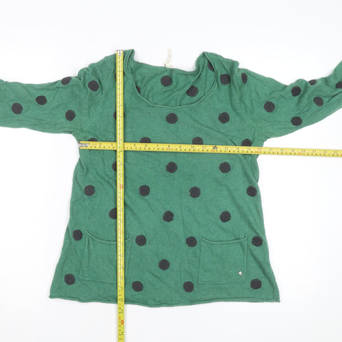 Seasalt Women's Green Polka Dot Knit Jumper M Long Sleeve
