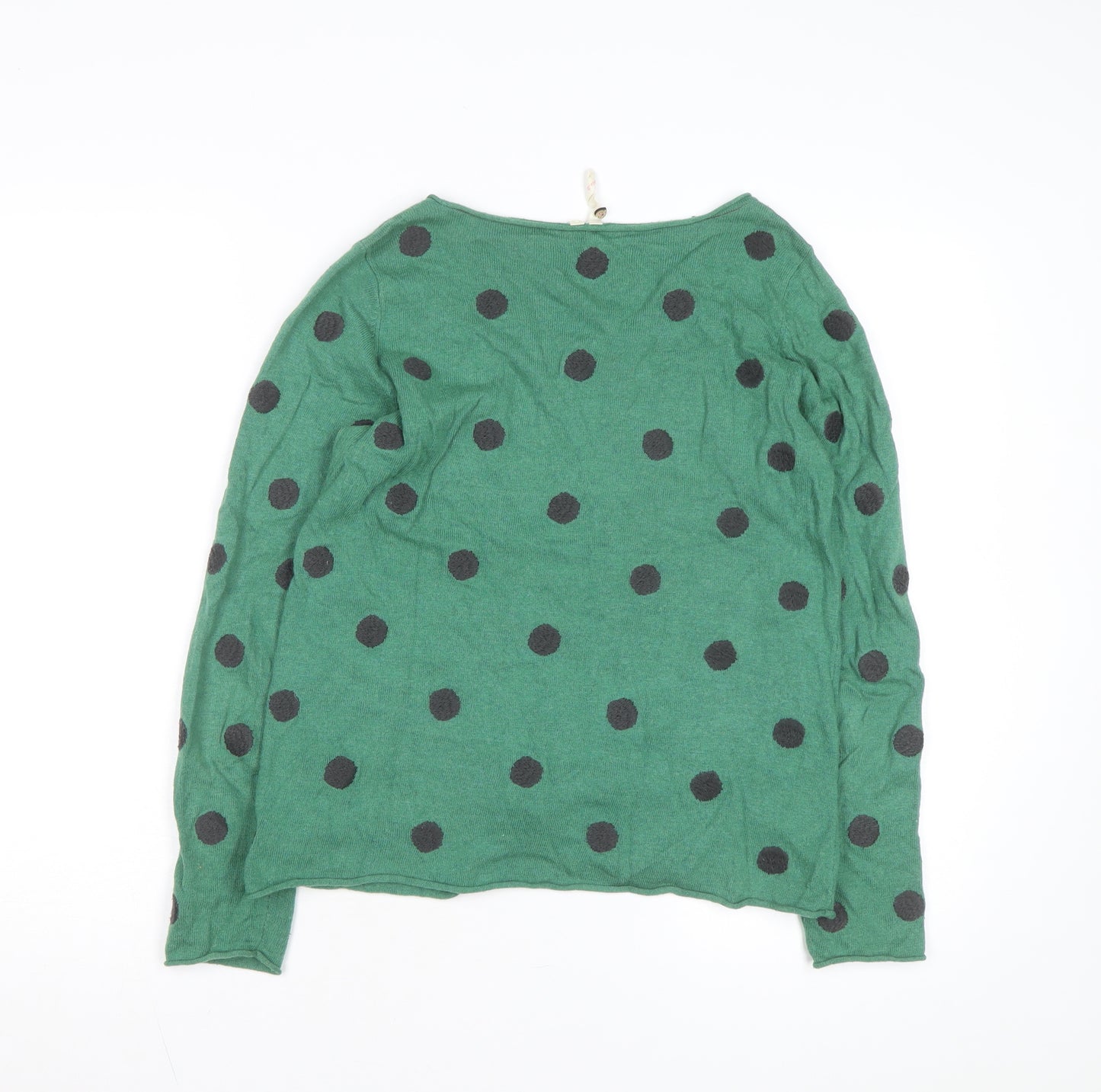 Seasalt Women's Green Polka Dot Knit Jumper M Long Sleeve