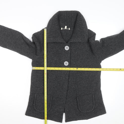 Laura Ashley Women’s Grey Wool Collared Cardigan UK14
