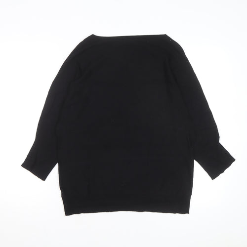 Wallis Women's Black Sequin Front Knit Jumper Size M