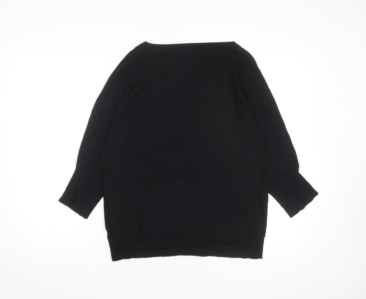 Wallis Women's Black Sequin Front Knit Jumper Size M