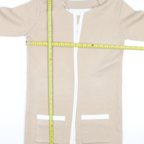 Tu Women Beige Knit Long Sleeve Open Cardigan Size 8