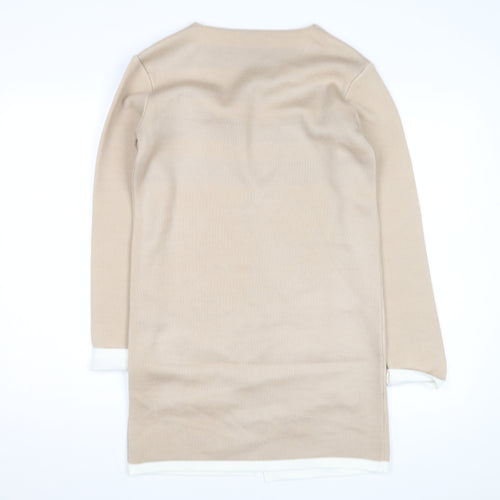 Tu Women Beige Knit Long Sleeve Open Cardigan Size 8