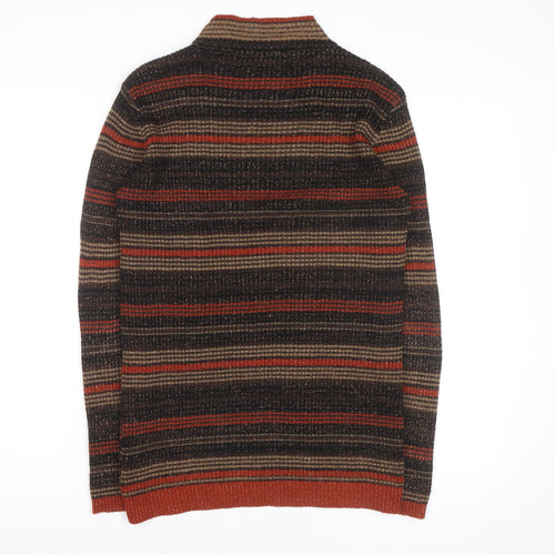 South Womens Multicoloured Mock Neck Striped Knit Pullover Jumper Size M