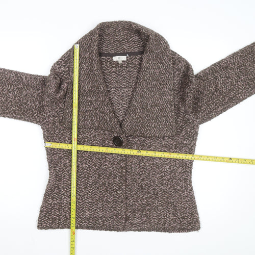 CC Women Brown Knit Wool Blend Short Blazer Jacket M