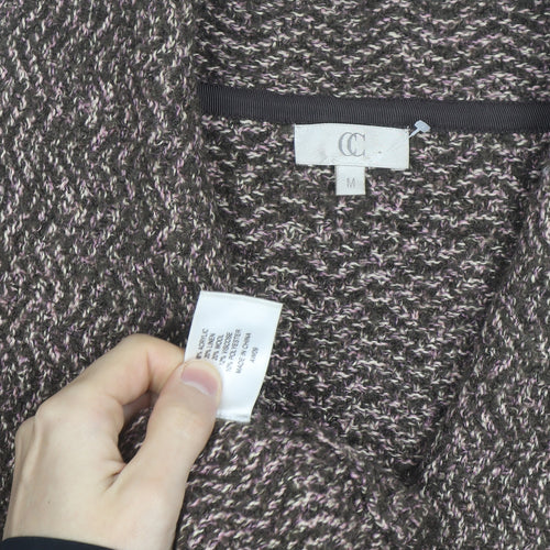 CC Women Brown Knit Wool Blend Short Blazer Jacket M