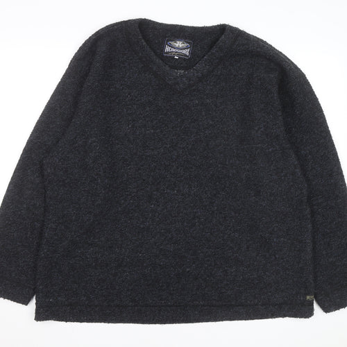 Headworx Men’s Black XL V-Neck Chunky Knit Wool Pullover Jumper