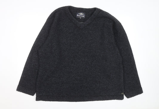 Headworx Men’s Black XL V-Neck Chunky Knit Wool Pullover Jumper