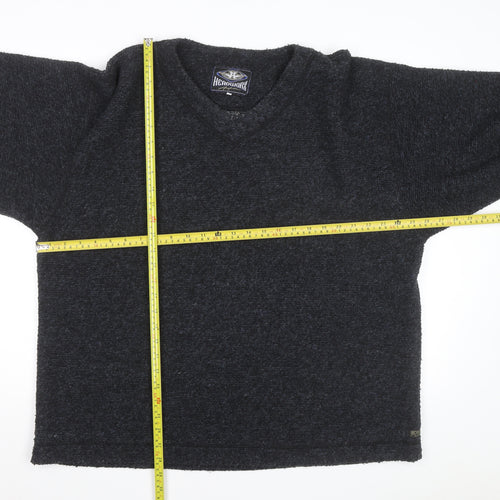 Headworx Men’s Black XL V-Neck Chunky Knit Wool Pullover Jumper