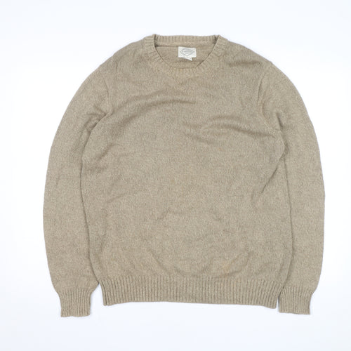 St. John's Bay Men's Beige Cotton Crew Neck Pullover Jumper Size L