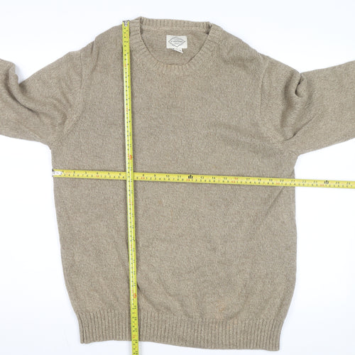 St. John's Bay Men's Beige Cotton Crew Neck Pullover Jumper Size L