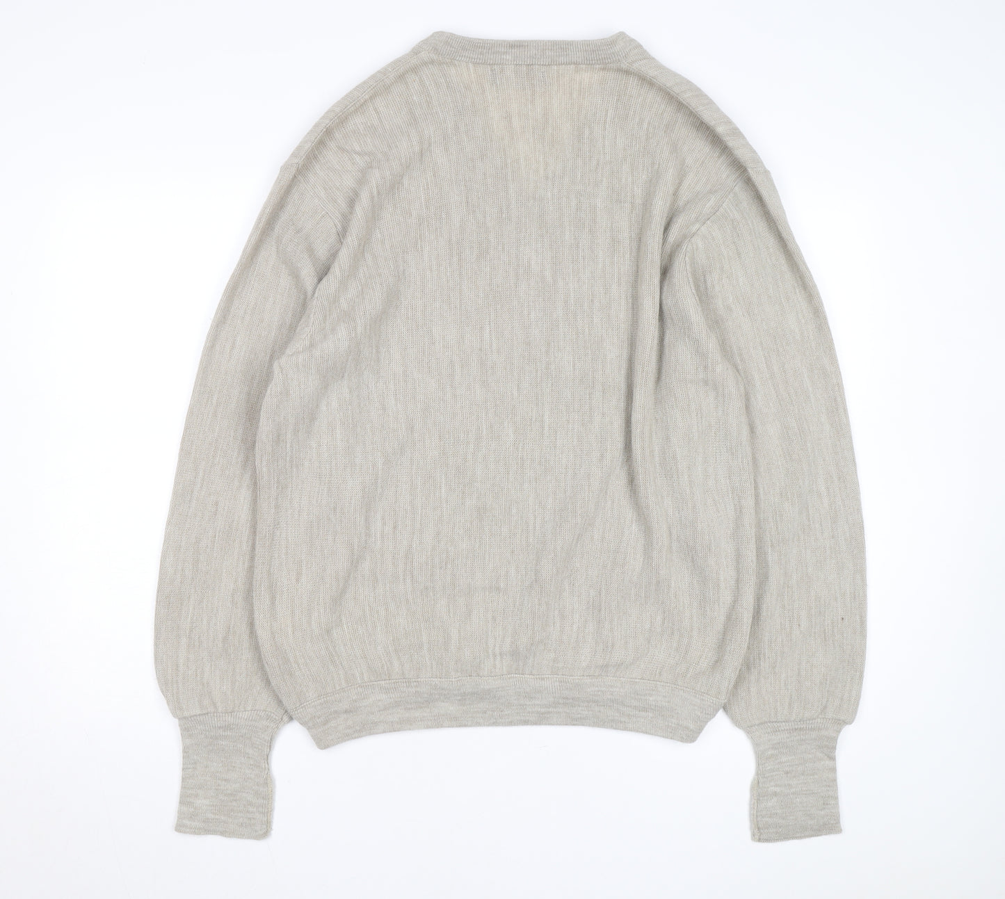 Van Heusen Men Beige V-Neck Acrylic Pullover Jumper XL