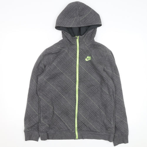 Nike Teens Grey Full Zip Hoodie XL Logo Sportswear