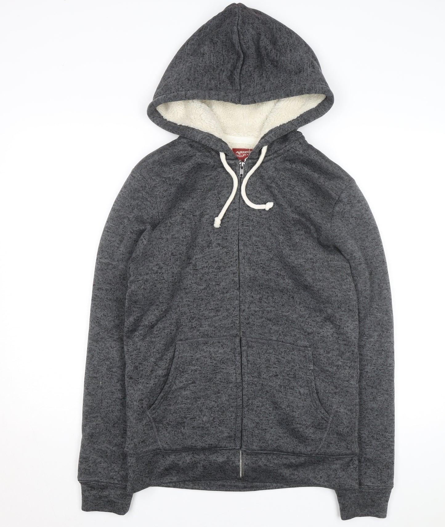 Arizona Jean Co Men's Grey Full Zip Hooded Fleece Lined Hoodie Size S