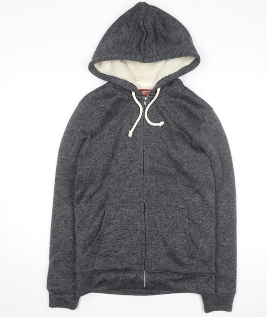 Arizona Jean Co Men's Grey Full Zip Hooded Fleece Lined Hoodie Size S