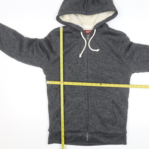 Arizona Jean Co Men's Grey Full Zip Hooded Fleece Lined Hoodie Size S