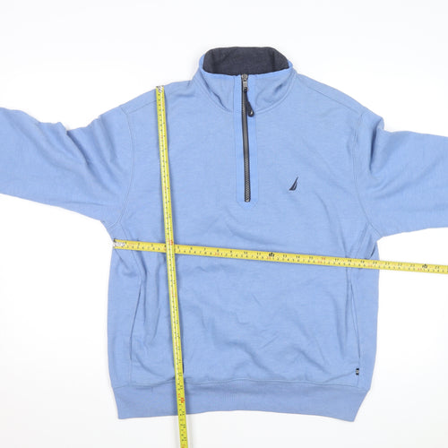 Nautica Men's Blue 1/4 Zip Fleece Sweatshirt M Regular Fit