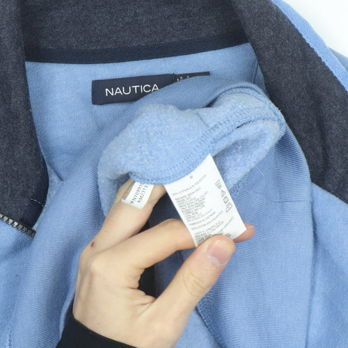 Nautica Men's Blue 1/4 Zip Fleece Sweatshirt M Regular Fit